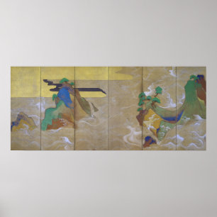 Waves in Matsushima (Verlassen), Tawaraya Sotatsu Poster