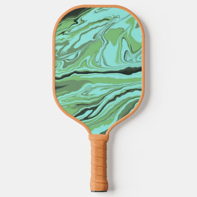 Waves Marbled Abstrakt Background Pickleball Schläger (Vorderseite)