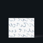 Waves Minimales Abstraktes Hand Drawn Sea Muster Postkarte<br><div class="desc">Minimalistische Wellen einfache Acrylwellen,  Seelinenkunst in matt blauer Farbe,  skandinavisches Design. Minimalistische nautische,  einfache Skandi Hand gezeichnet blaue Wellen lina Art Sea Lover Muster.</div>