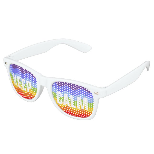 Waves Muster - Chakra Regenbogenfarben + Ihr Text Partybrille (Schrägansicht)