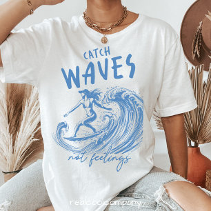 Waves Not Feelings Surfer T-Shirt – Aquarell-Kunst Tri-Blend Shirt