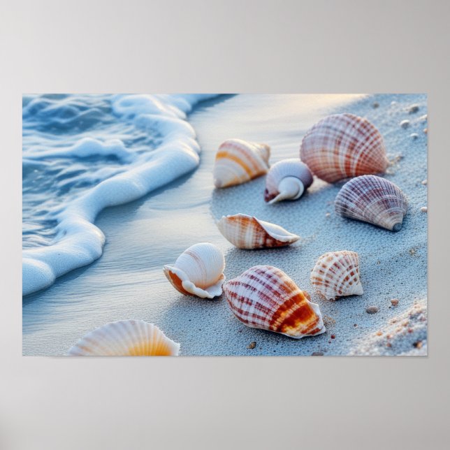 Waves Ocean Sea Nature Blue Water Surface Beach Poster (Vorne)