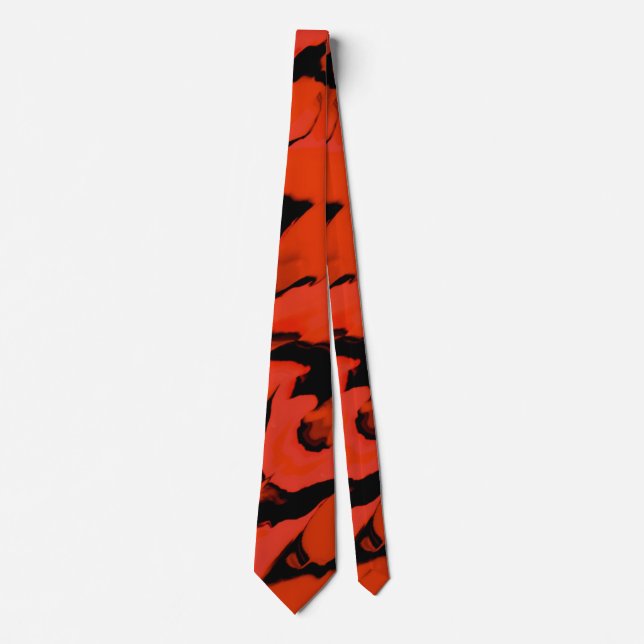 Waves of Black and Red Sumo Design Necktie Krawatte (Vorderseite)