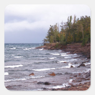 Waves of Lake Superior Quadratischer Aufkleber