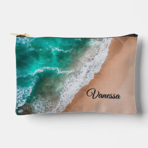 Waves on Sandy Beach Personal Zubehörtasche