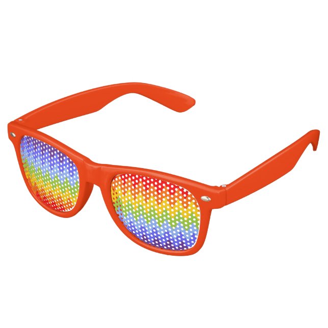 Waves Pattern - zigzag - Chakra Regenbogenfarben Sonnenbrille (Schrägansicht)