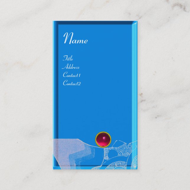 WAVES RUBY MONOGRAM, rosa, blau Visitenkarte (Vorderseite)