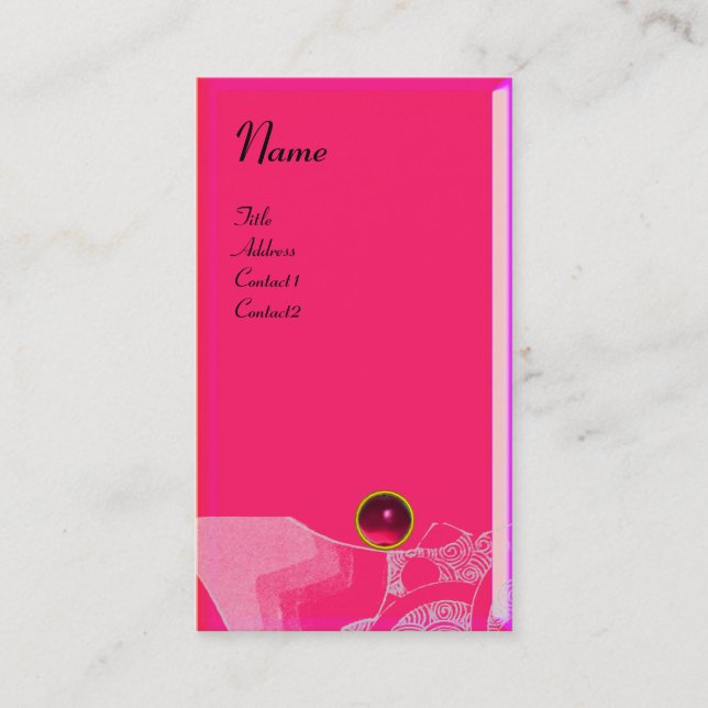 WAVES RUBY MONOGRAM, rosa schwarz Visitenkarte (Vorderseite)