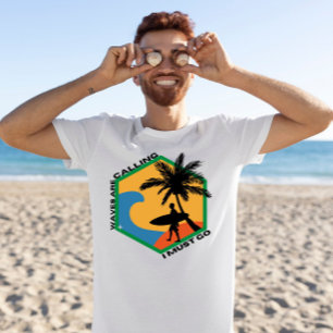 Waves ruft ich muss Strand abstrakt Graphic T-Shirt
