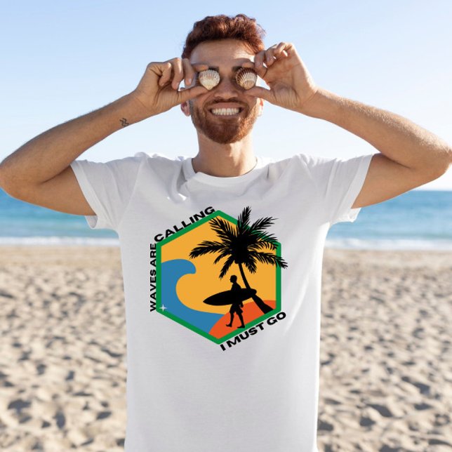Waves ruft ich muss Strand abstrakt Graphic T-Shirt (Von Creator hochgeladen)