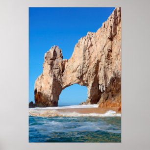 Waves Splashing On Rock Formations Poster