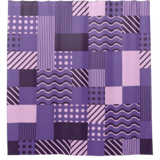 Waves Stripes Punkte: Moderne Nahtlos. Duschvorhang