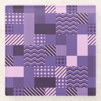 Waves Stripes Punkte: Moderne Nahtlos. Glasuntersetzer