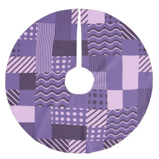 Waves Stripes Punkte: Moderne Nahtlos. Polyester Weihnachtsbaumdecke