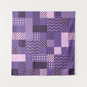 Waves Stripes Punkte: Moderne Nahtlos. Wandteppich