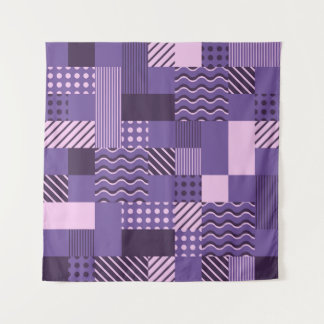 Waves Stripes Punkte: Moderne Nahtlos. Wandteppich