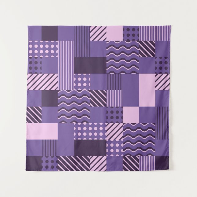 Waves Stripes Punkte: Moderne Nahtlos. Wandteppich (Vorderseite)