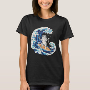 Waves Surf Katze Sushi Japan Sport Surfer T-Shirt
