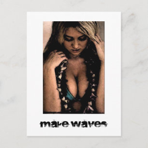 Waves Surfer Girl Postcard Postkarte
