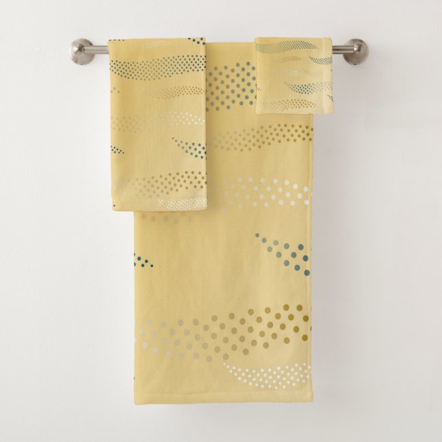 Waves Tiger (stilisiertes Muster) 1 Badhandtuch Set (Insitu)