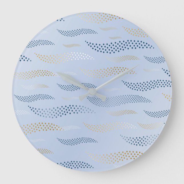 Waves Tiger (stilisiertes Muster) 4 Große Wanduhr (Vorderseite)