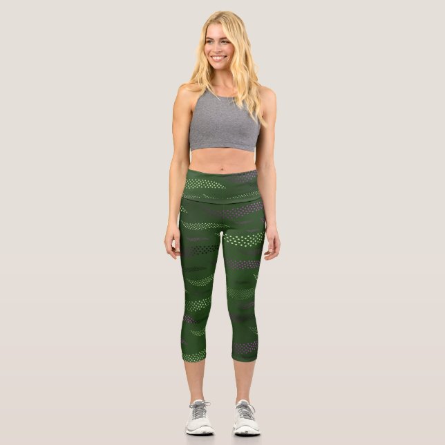 Waves Tiger (stilisiertes Muster) 5 Capri Leggings (Vorderseite)