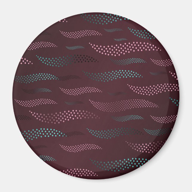Waves Tiger (stilisiertes Muster) 6 Magnet (Vorne)