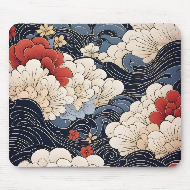Waves Ukiyo-e Style Mousepad (Vorne)