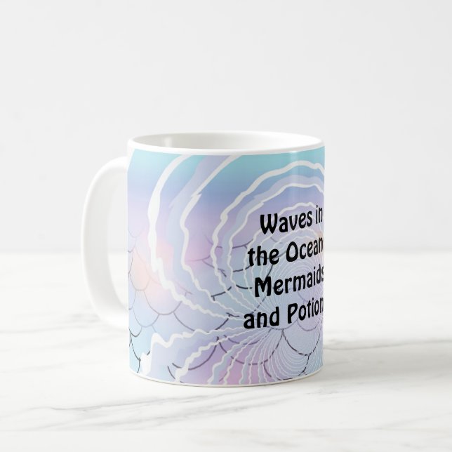 Waves und Mermaid-Redewendungen Kaffeetasse (Vorderseite Links)