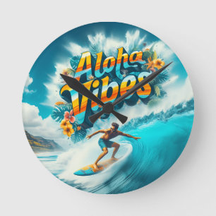 Waves & Wanderlust Kollektion Runde Wanduhr