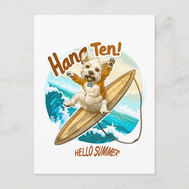 Waves & Woofs Wünsche Postkarte (Vorderseite)