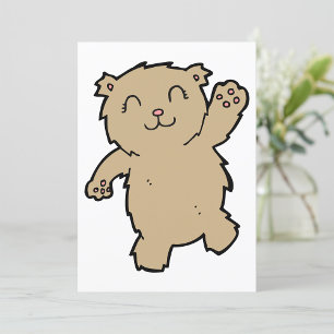 Waving Adorable Lächelbär Einladung