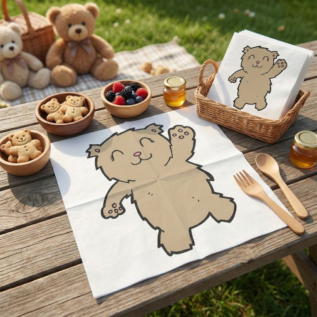 Waving Adorable Lächelbär Serviette (Von Creator hochgeladen)