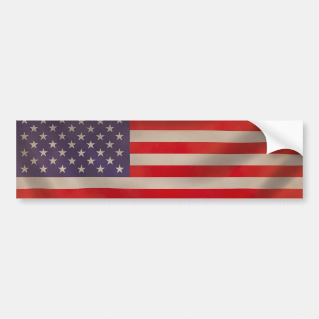 Waving American Flag Car Sticker Autoaufkleber (Vorne)