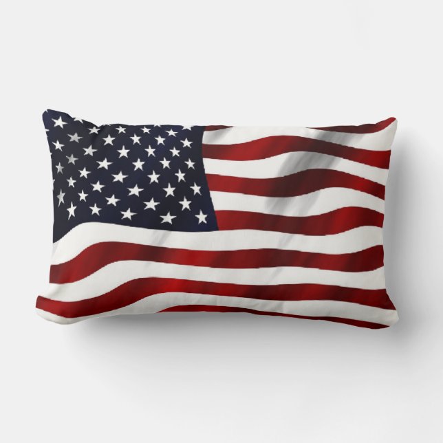 Waving American Flag Pattern Throw Kissen (Vorderseite)