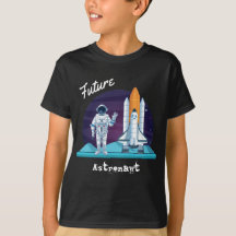 Waving Astronaut Space Shuttle Cartoon Kids