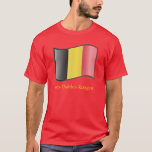 Waving belgische Flag Les Diables Rouges T - Shirt