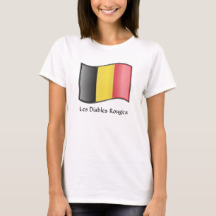 Waving belgische Flag Les Diables Rouges T - Shirt