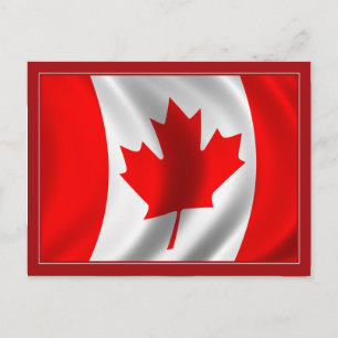 Waving Canadian Flag Postkarte