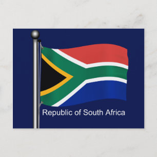 Waving Flag of South Africa Postkarte