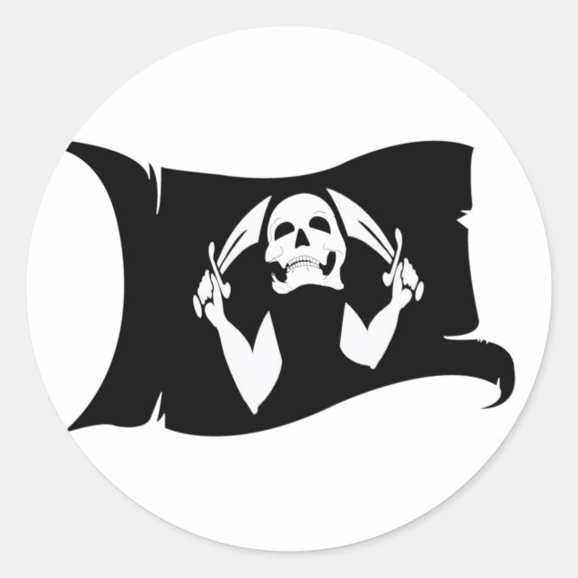 Waving Flag-Pirate Icon #11 Runder Aufkleber (Vorderseite)