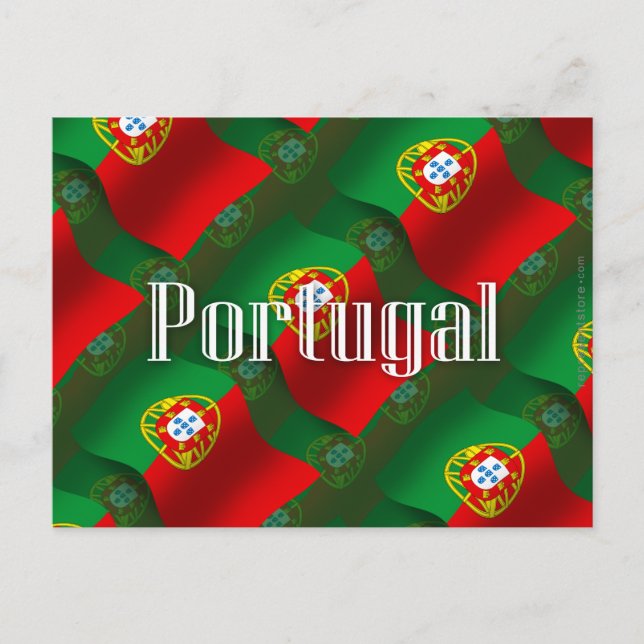 Waving Flag Portugal Postkarte (Vorderseite)