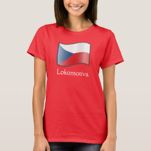 Waving Flag Tschechische Republik Lokomotiva T - S T-Shirt