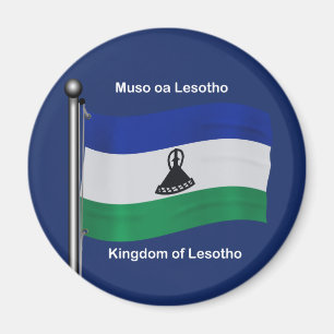 Waving Flag von Lesotho Magnet
