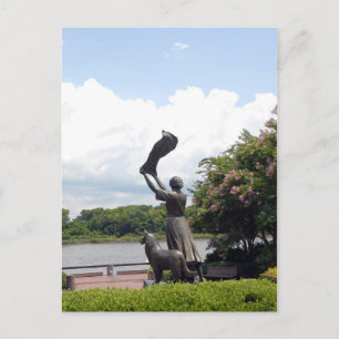 Waving Girl of Savannah Georgia Postkarte