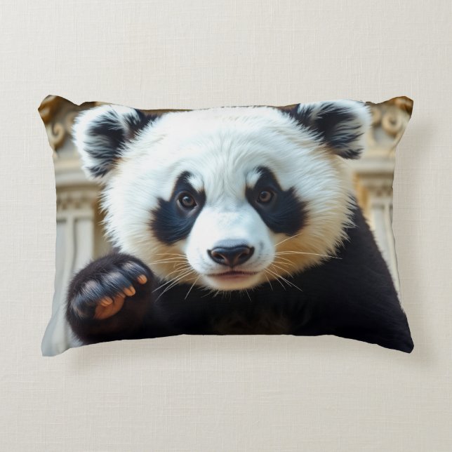 Waving Panda Design Dekokissen (Vorderseite)