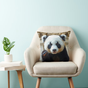 Waving Panda Design Kissen
