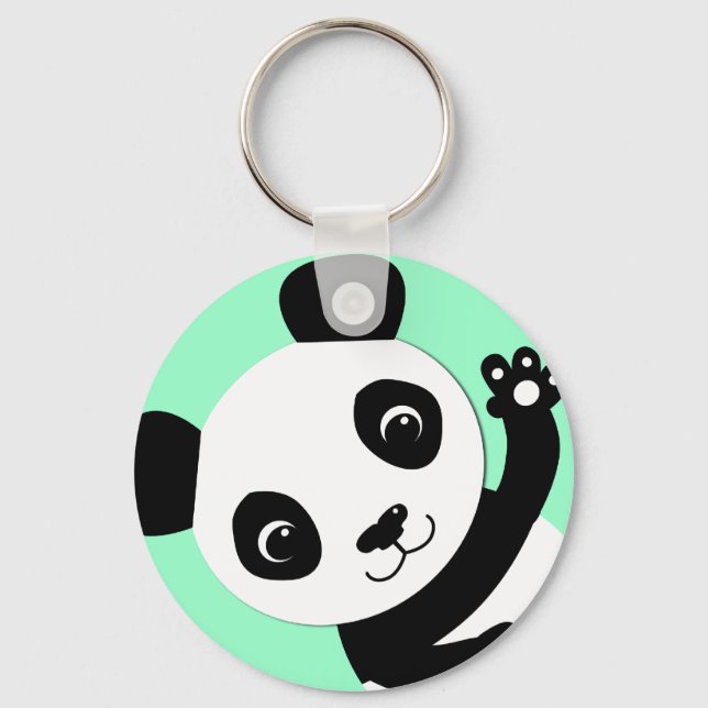 Waving Panda Schlüsselanhänger (Vorderseite)