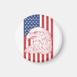 Waving Patriotic American Flag Design Magnet