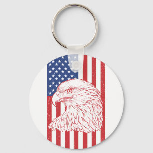 Waving Patriotic American Flag Design Schlüsselanhänger